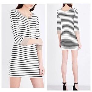MAJE Ritani Striped Stretch-Knit Mini Dress (Women’s Size 1)
